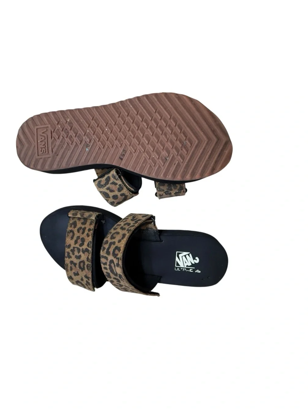 Vans Leopard Print Platform Slide Sandals 7